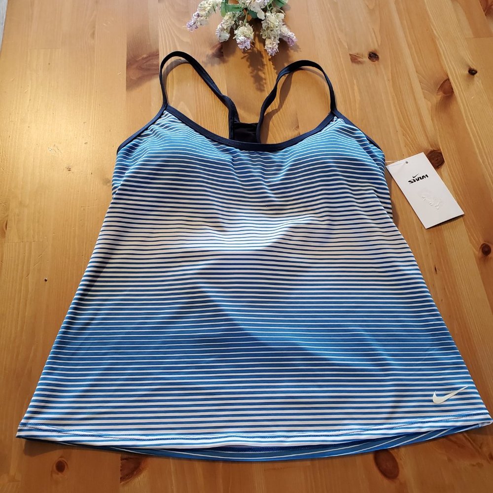 Nike Women's Stripe Racerback Tankini Top - Picture 4 of 13